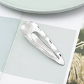 Silver metal hairpin with geometric wavy design in a minimalist and modern style - Silver (E3204)