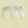Dettaglio di pettine per capelli sposa argento con fiocco di strass e perline - Stile Fiocco Perla Artificiale (I1319-5#)
