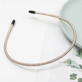 Minimalist champagne gold thin metal headband with non-slip texture and protective tips - Rose Gold (E2503)