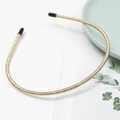 Minimalist ultra-thin gold non-slip headband with glitter finish and protective soft tips - Gold (E2509)