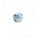Runde Acryl-Dreadlock-Perle mit blau-violetter Marmorierung und großem Loch - Blau
