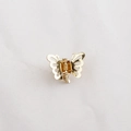 Mini goldene Haarklammer aus Metall in Schmetterlingsform mit hohlen Flügeln - Gold Stil (E9513)