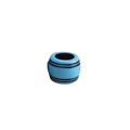 Gros plan de perles de dreadlocks cylindriques bleu ciel avec rayures noires - Couleur Aléatoire (M3122)