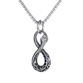 Collana con pendente serpente a forma di otto retrò gotico in metallo ossidato da uomo - Infinity Snake Pattern