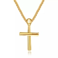 Goldene Baseball-Kreuz-Halskette mit Schlägern und dicker Boxkette für Herren - Gold