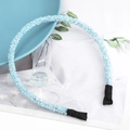 Elegante cerchietto con cristalli azzurri, perline scintillanti e punte antiscivolo - Stile Cristallo Blu Chiaro (F041615-8#)