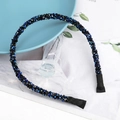 Cerchietto con strass blu scuro e punte in tessuto antiscivolo per le donne - Stile Strass Blu Scuro Iridescente (F041615-12#)