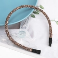 Cerchietto sottile in bronzo con strass scintillanti e punte antiscivolo per donna - Stile Paillettes Champagne (F041615-14#)