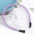 Cerchietto per capelli con strass in cristallo viola e punte antiscivolo - Stile Perle di Cristallo Viola (F041615-16#)