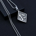 Collier punk pour homme en acier inoxydable avec pendentif 1%er sur chaîne boîte - Étiquette 1%er (Chaîne Inox)