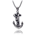 Collana con ciondolo gotico in acciaio inossidabile con teschio e ancora vintage - Ancora di Ariete + Catena in Acciaio Inossidabile