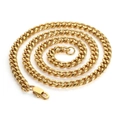 Collana a catena cubana placcata in oro lucido con chiusura a moschettone - 6mm / 80cm / Oro