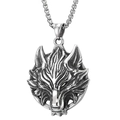 Punk-Stil Edelstahl Halskette mit auffälligem Wolfskopf-Anhänger für Herren - Wolfskopf + Edelstahlkette