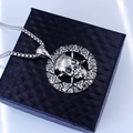 Collar con colgante de calavera vikinga gótica vintage con nudo celta de acero inoxidable - Estrella de Calavera con Cadena