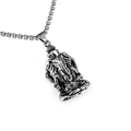 Vintage punk style Ganesha pendant necklace in stainless steel with box chain - Ganesha Elephant God Style (Indian Elephant + Steel Chain)
