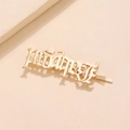 Goldene Haarklammer mit BABYGIRL-Schriftzug in gotischem Stil für Damen-Haarstyling - Babygirl Buchstabe Gold Stil (C2122)