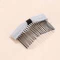 Fashionable blue lace bow hair comb with black metal teeth for women and children - Gray