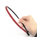 Cerchietto intrecciato in pelle scamosciata rossa dallo stile coreano per capelli donna - Borgogna