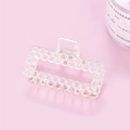Elegant silver rectangular chain hair claw clip with minimalist industrial metal design - Matte Silver (B3513)