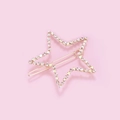 Fermaglio a stella dorato con strass colorati su sfondo rosa pastello - Forma di Stella (C6216)