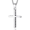 Classic silver stainless steel cross pendant necklace with a sleek ball chain for men - Multi-Cross Pendant With Stainless Steel Chain