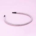 Diadema fina de felpa gris en suave tejido de chenilla para uso diario de las mujeres - Gris (E5420)