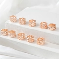 Set of ten rose gold hollow heart spiral hair rings on elegant white silk background - Rose Gold (Set of 10) (E8529)