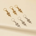 6-teiliges Schlangen-Haarschmuck-Set in Gold und Silber mit strukturierter Schuppenoptik - Gold Und Silber Mischstil (F1233)