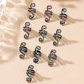 Regenbogenfarbene Spiral-Haarringe für Dreadlocks und Flechtfrisuren, 10er-Packung - Irisierend
