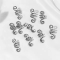 10er-Set Vintage-Haarspulen aus Altsilber für Dreadlocks und ethnische Flechtfrisuren - Silber