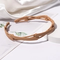 Foldable matte light brown telescopic plastic headband with teeth for women - Khaki