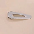 Polished silver hollow triangle hair clip with minimalist metal matte finish for women - Minimalist Hollow Waterdrop Style (K3310) / Silver