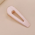 Minimalist rose gold brushed metal hair clip in a sleek teardrop hollow design - Minimalist Hollow Waterdrop Style (K3310) / Rose Gold