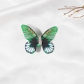 Detailed view of a green butterfly dreadlock accessory with sparkling rhinestones - Dark Green (M3120)