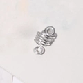 Silberne Spiralhaarschmuck-Ringe für Dreadlocks und Zöpfe mit Federdesign-Effekt - Silber