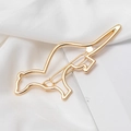 Fermaglio per capelli dorato a forma di dinosauro con finitura in metallo lucido chic - Oro B8505