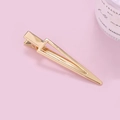 Minimalist gold pointed hollow triangle hair clip with duckbill clamp on pink background - Gold (E1126)