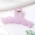 Pinza para el pelo morada mate con diseño trenzado sobre fondo de seda blanca fina - Púrpura (E6504)