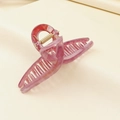 Large matte lavender marble acetate hair claw clip with golden spring mechanism - Purple
