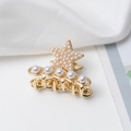 Détails de la mini pince à cheveux dorée avec motif d'étoile et perles blanches - Style Étoile à Cinq Branches (c5233)