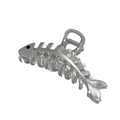 Poliertes Silber-Haarklammer-Design aus Metall in Fischgrätenoptik mit starkem Halt - Fischgräte (Schwarzes Auge) / Silber