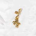 Detailed view of vintage gold unicorn spiral hair clip charm with ethnic style design - Unicorn Charm (M5120)