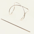 Gabbia per capelli in metallo argento minimalista con design geometrico e spilla lunga - Grande / Argento