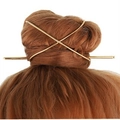 Set fermaglio per capelli in metallo dorato lucido con forcina a forma irregolare - Piccolo / Oro