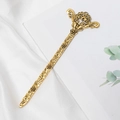 Vintage golden hollow floral alloy hair pin with crown detail on white silk background - Crown Floral Hollow Style (C1329)
