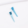 Détails des barrettes en métal bleu clair avec finition mate et conception d'engrenage - Pince Bec de Canard (D5307) / Bleu