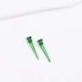 Détail de barrettes à cheveux en métal laqué vert vif avec un design de poignée texturé - Pince Bec de Canard (D5307) / Vert