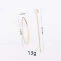 Goldenes minimalistisches Haarstab-Set mit ovaler Haarspange und Blättermuster - Gold Tropfen (C1313)