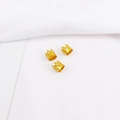 Tres cuentas para rastas con forma de corona dorada y diseño de metal en relieve para trenzas - Amarillo