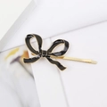 Barrette élégante nœud noir et métal doré pour femme, accessoire de coiffure chic - Épingle à cheveux / Noir